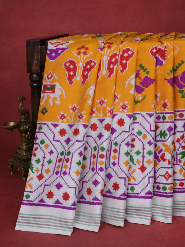 Off White Patan Patola Silk Saree