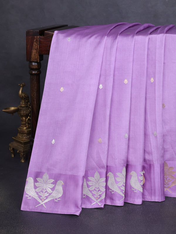 Lilac Banarasi Poona Silk Saree