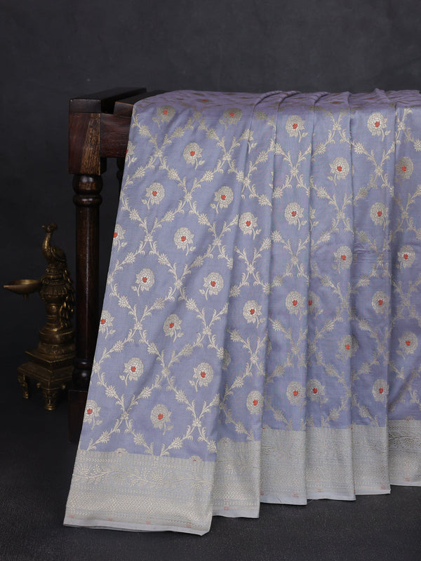 Grey Banarasi Silk Saree
