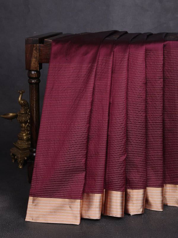 Deep Wine Banarasi Silk Saree