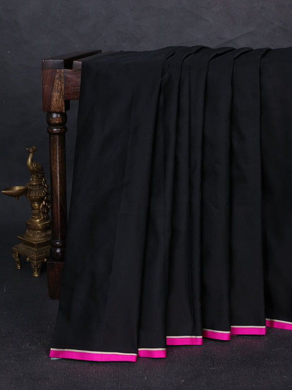 Black Banarasi Mushru Silk Saree