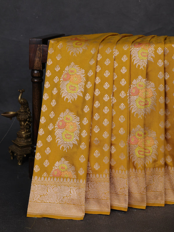 Mustard Banarasi Silk Saree