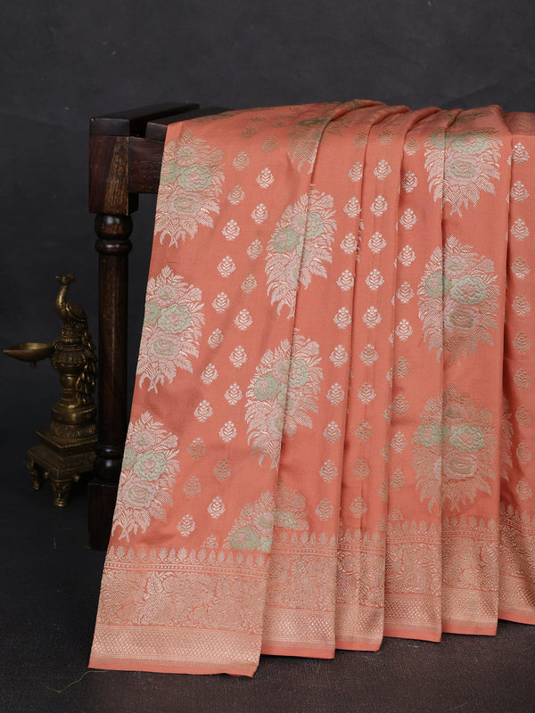 Peach Banarasi Silk Saree