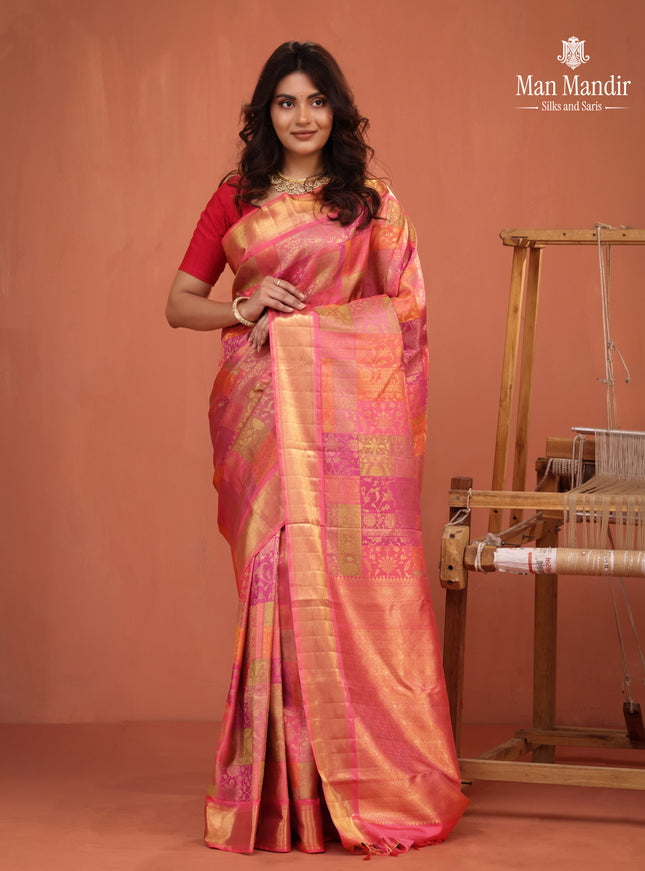 Pink Kanchipuram Silk Saree