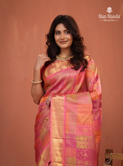 Pink Kanchipuram Silk Saree
