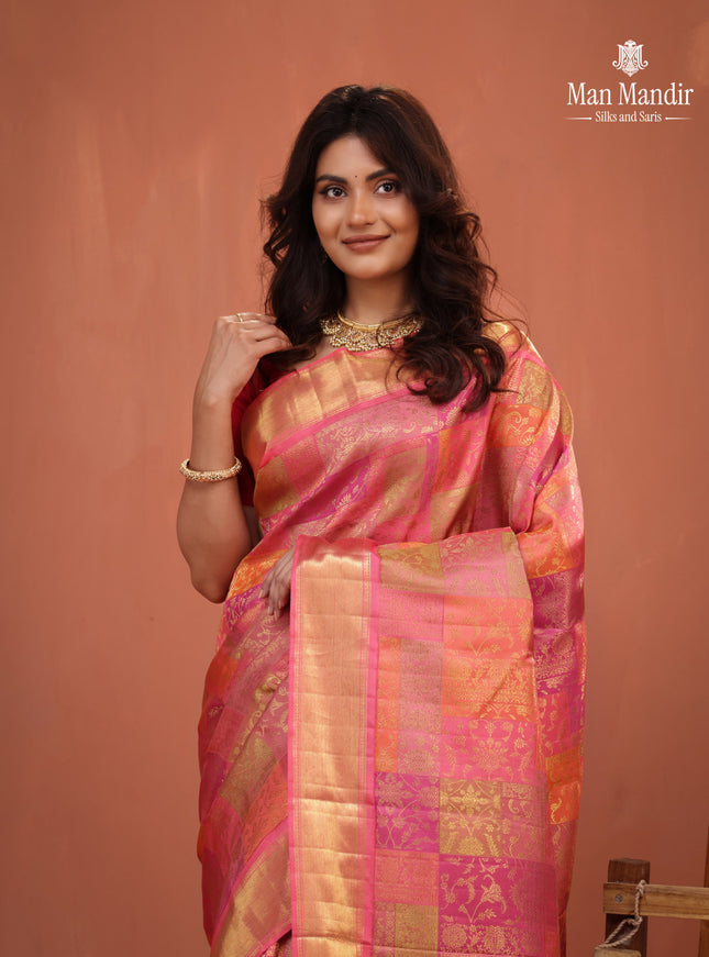 Pink Kanchipuram Silk Saree