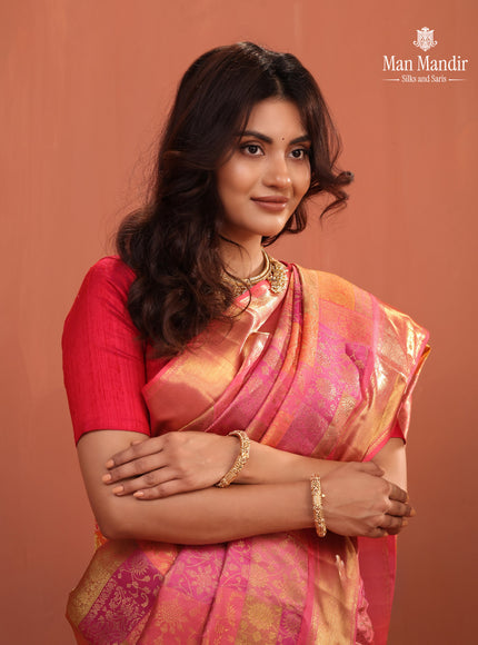 Pink Kanchipuram Silk Saree