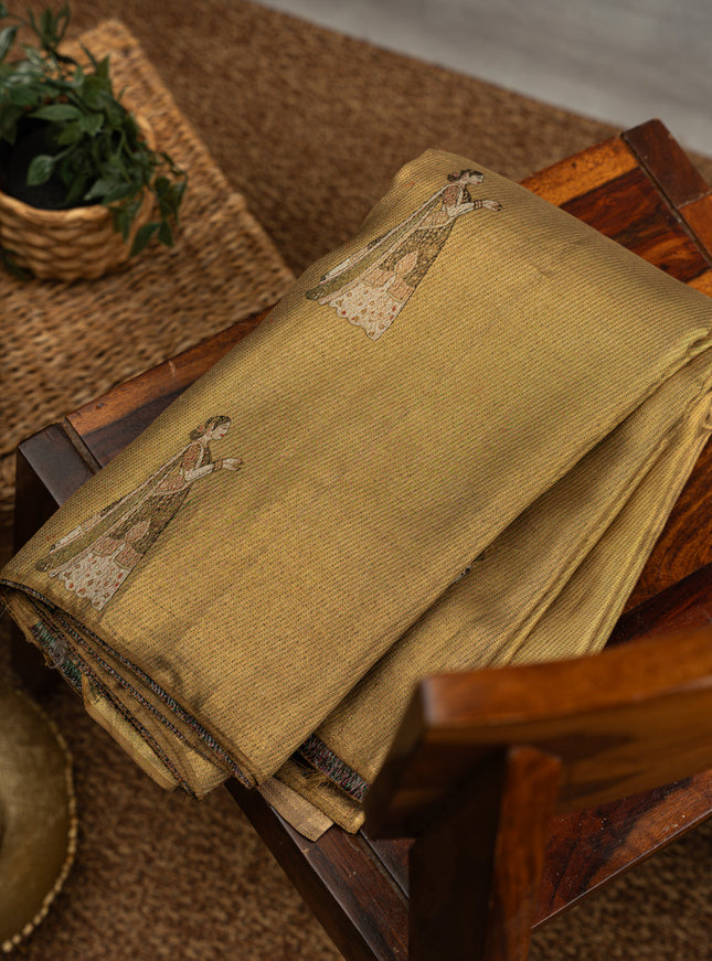 Golden Tissue Kanchipuram Silk Saree With Exclusive Electronic Jacquard Weaves