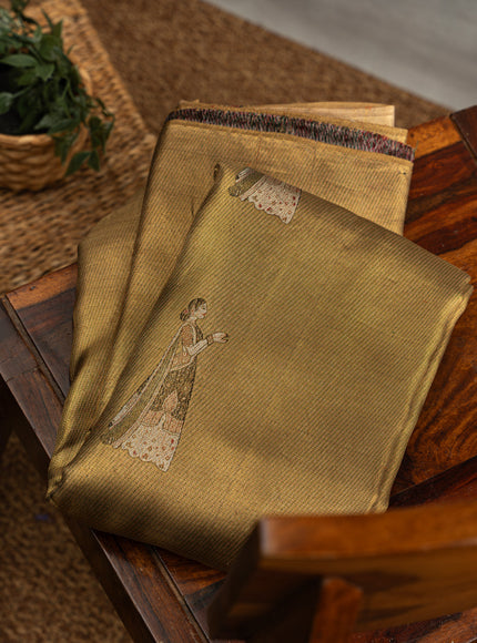 Golden Tissue Kanchipuram Silk Saree With Exclusive Electronic Jacquard Weaves