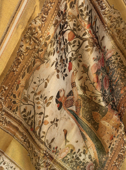 Golden Tissue Kanchipuram Silk Saree With Exclusive Electronic Jacquard Weaves