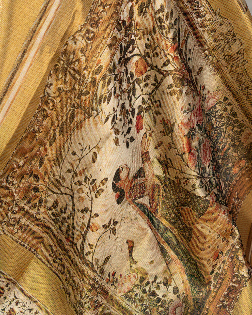 Golden Tissue Kanchipuram Silk Saree With Exclusive Electronic Jacquard Weaves