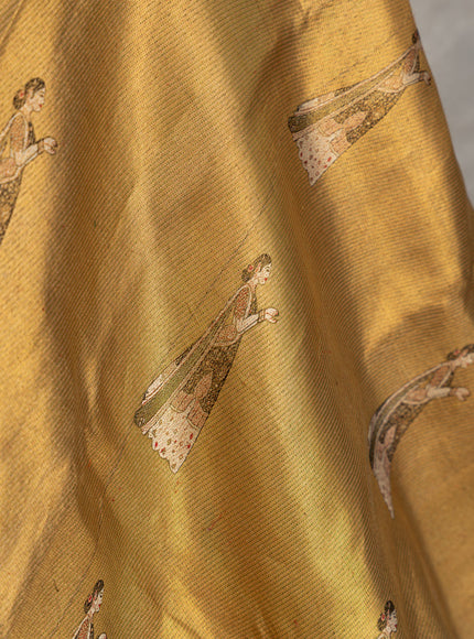 Golden Tissue Kanchipuram Silk Saree With Exclusive Electronic Jacquard Weaves