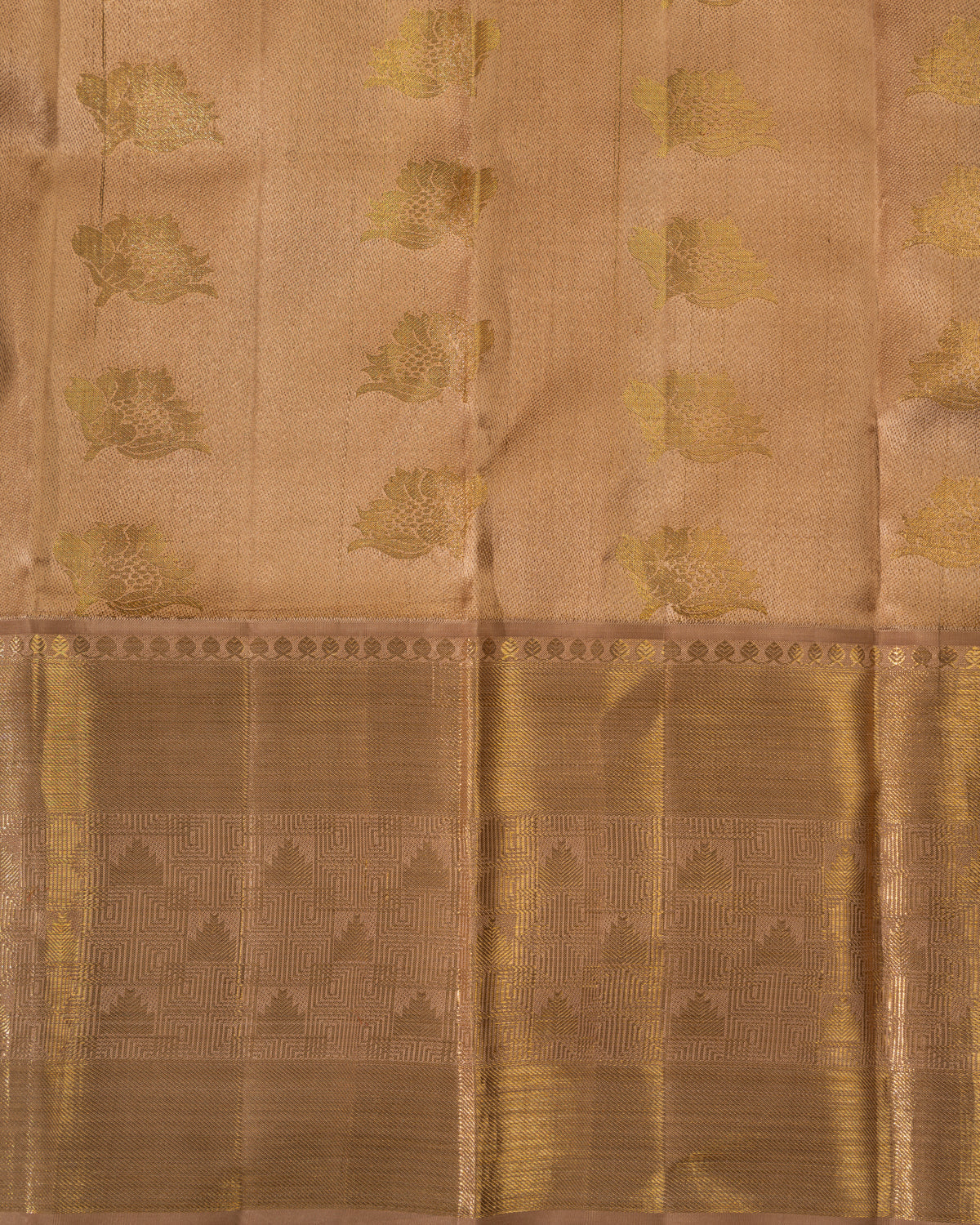 Golden Tissue Kanchipuram Silk Saree With Exclusive Electronic Jacquard Weaves