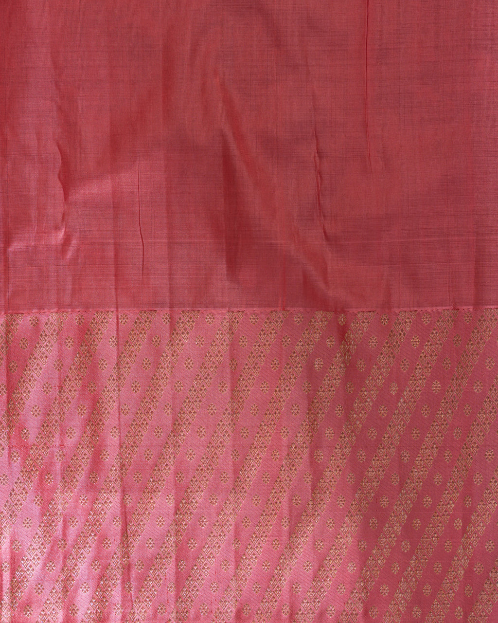 Gold - Pink Tissue Kanchipuram Silk Saree With Golden Zari Butta