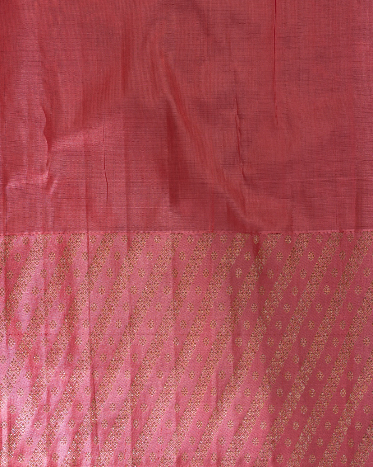 Gold - Pink Tissue Kanchipuram Silk Saree With Golden Zari Butta