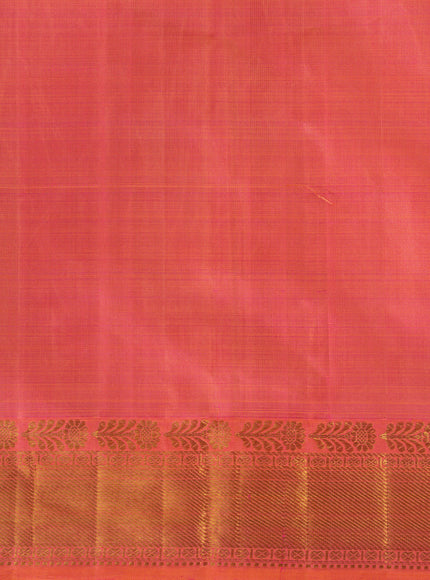 Dual Tone Pink Kanchipuram Silk Saree With Long Rich Temple Border