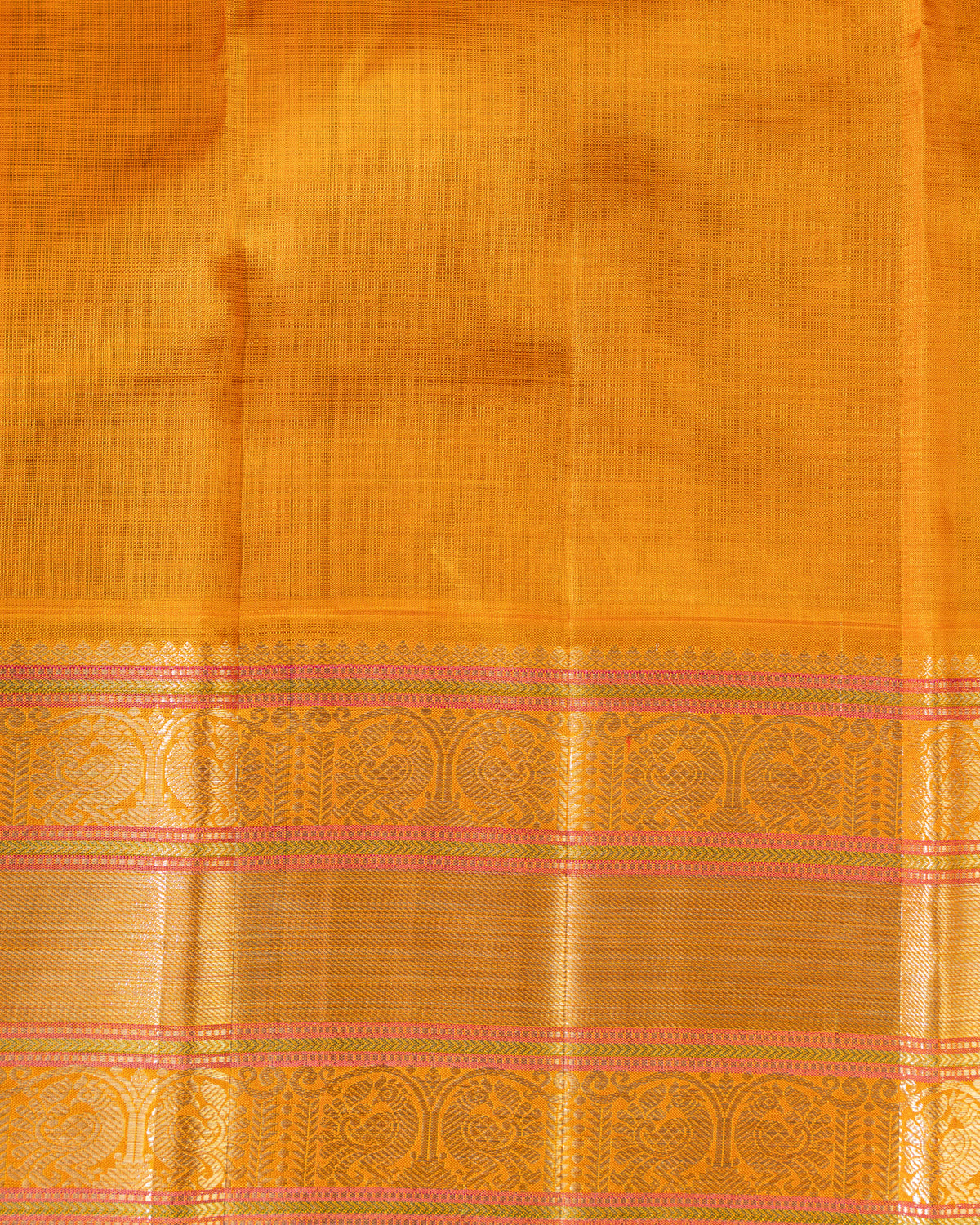 Baby Pink Tissue Kanchipuram Kora With Golden Zari Butta