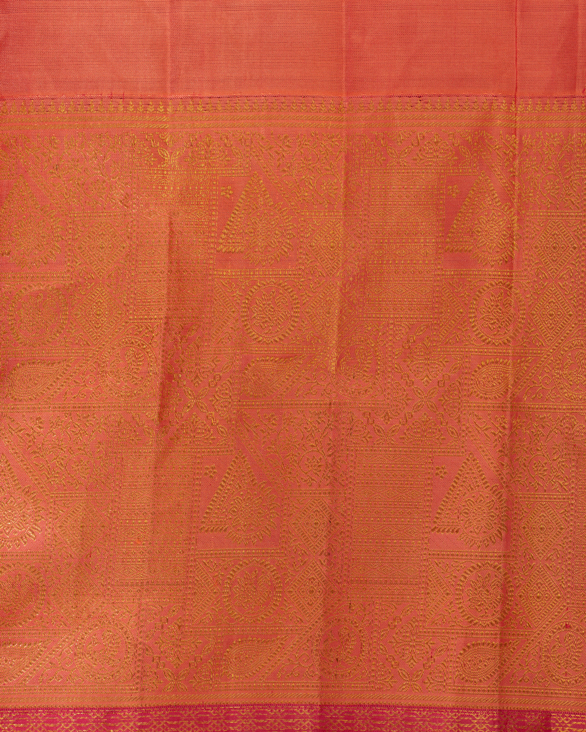 Lavender - Pink Tissue Kanchipuram Silk Saree With Long & Short Zari Border