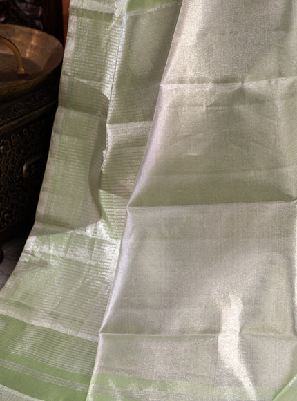 Pista Green Kanchipuram Silk Saree With Geometric Weaves