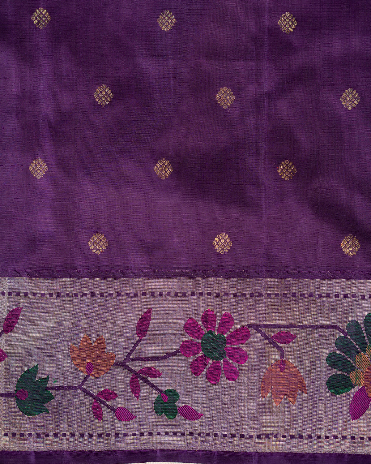 Violet Kanchipuram Silk Saree With Zari Weaves