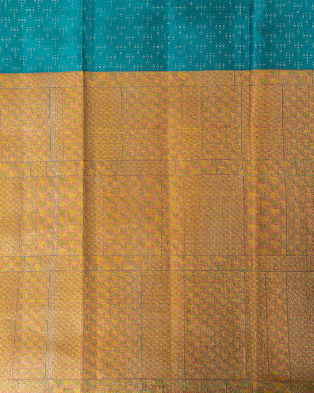 Teal Blue Kanchippuram Silk Saree With Silver Zari Weaving