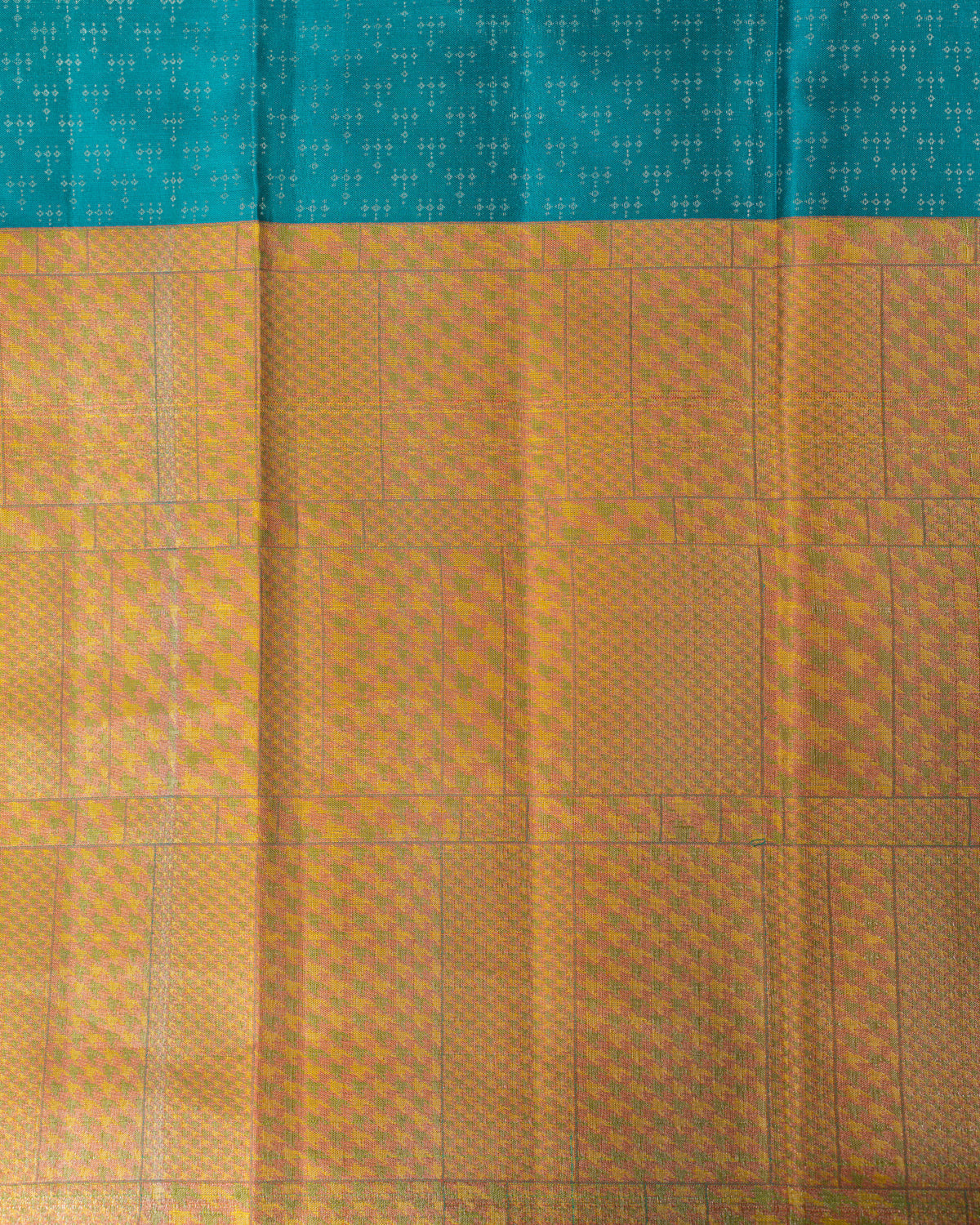 Teal Blue Kanchippuram Silk Saree With Silver Zari Weaving