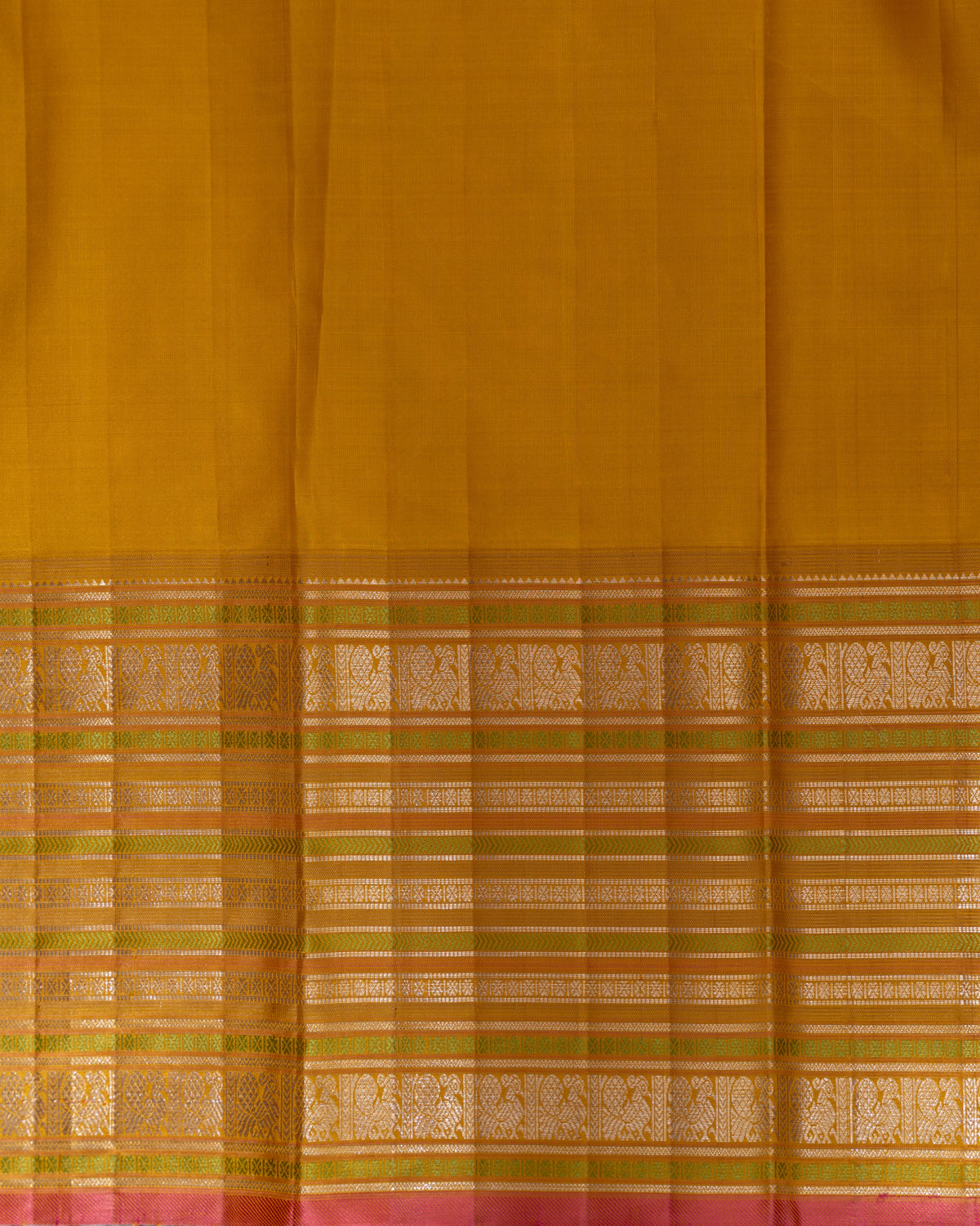 Lavender-Mustard  Kanchipuram Silk Saree With Zari Buttas