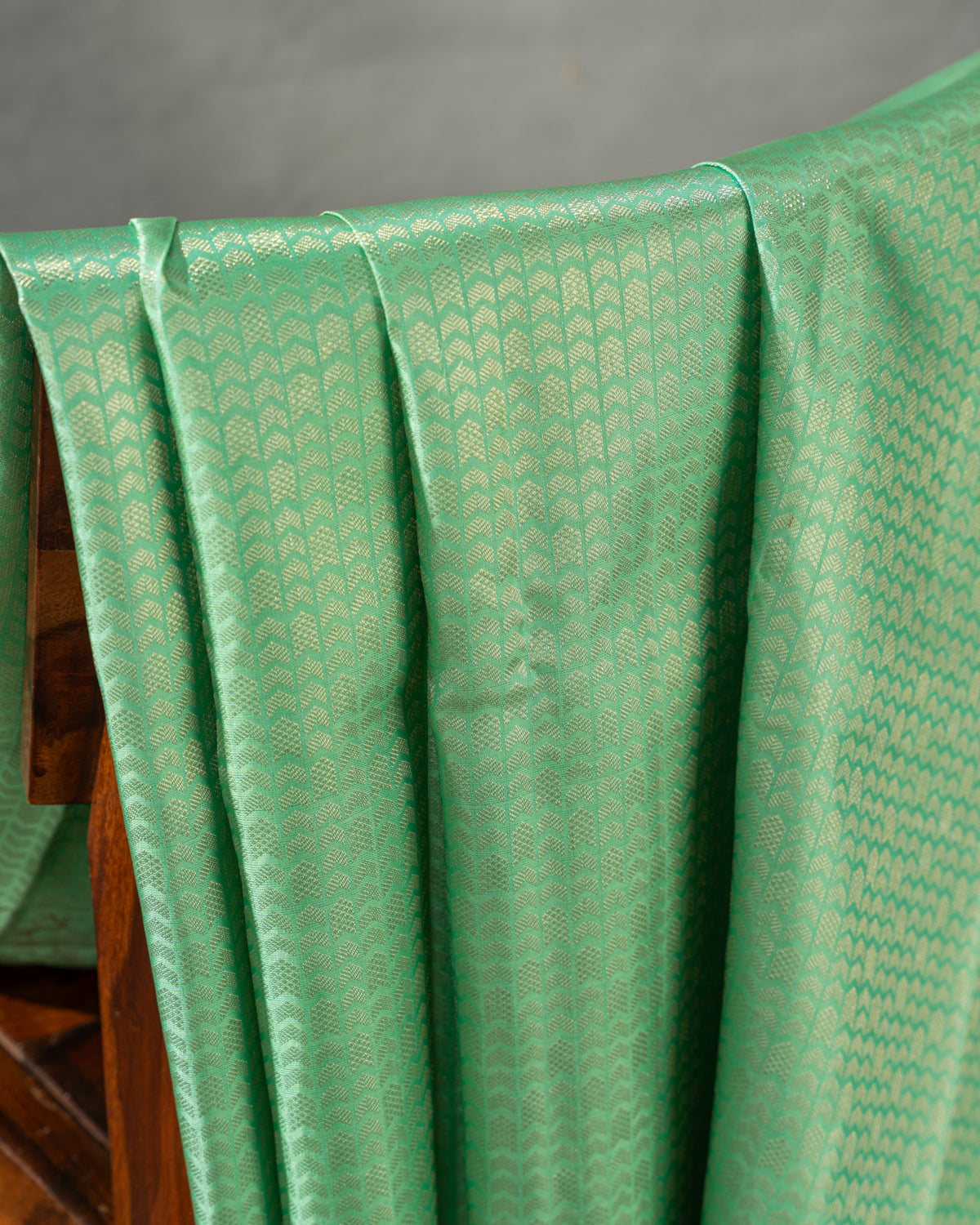 Teal Kanchipuram Silk Saree With Silver Zari Weaves