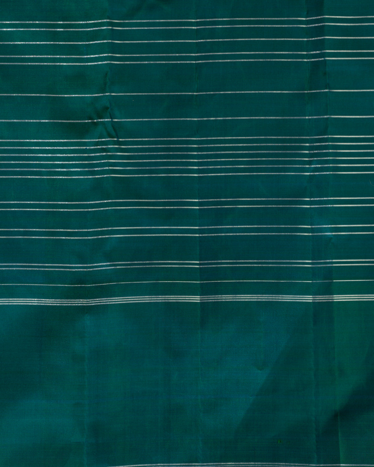 Light Blue & Peacock Blue Kanchipuram Silk Saree With Stripes