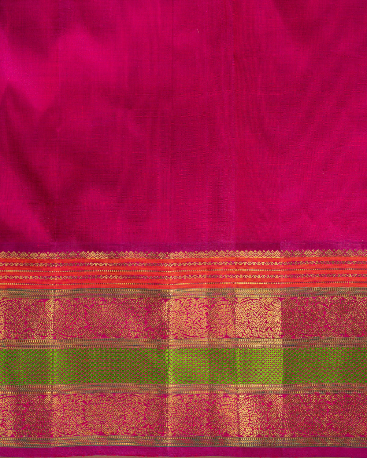 Beige Kanchipuram Kora With Rich Contrast Kanchipuram Silk Pallu And Blouse