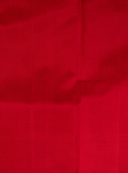 Red Kanchipuram Silk Saree With Zari Weaves & Rich Floral Border