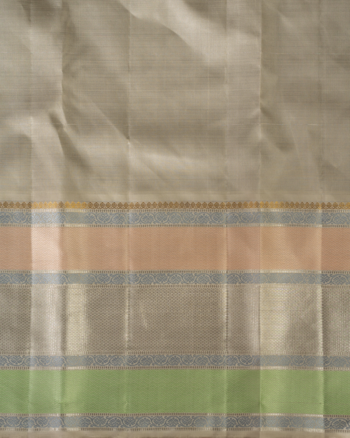 Pastel Blue Kanchipuram Silk Saree With Checked Weaves