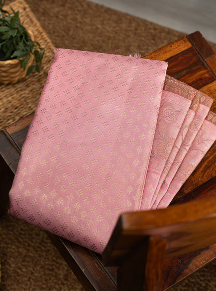 Light Pink Kanchipuram Silk Saree With Brocade Weaves