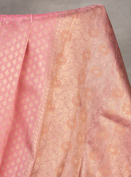 Light Pink Kanchipuram Silk Saree With Brocade Weaves