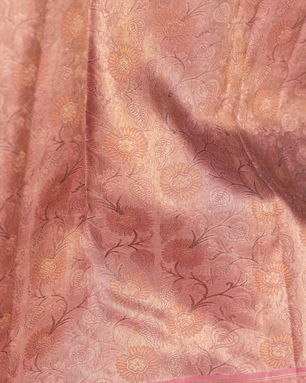 Light Pink Kanchipuram Silk Saree With Brocade Weaves