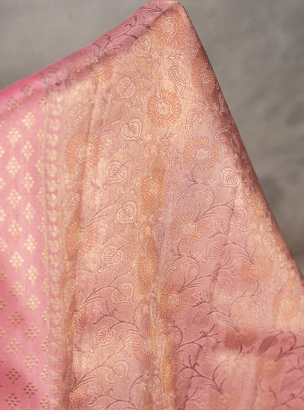 Light Pink Kanchipuram Silk Saree With Brocade Weaves
