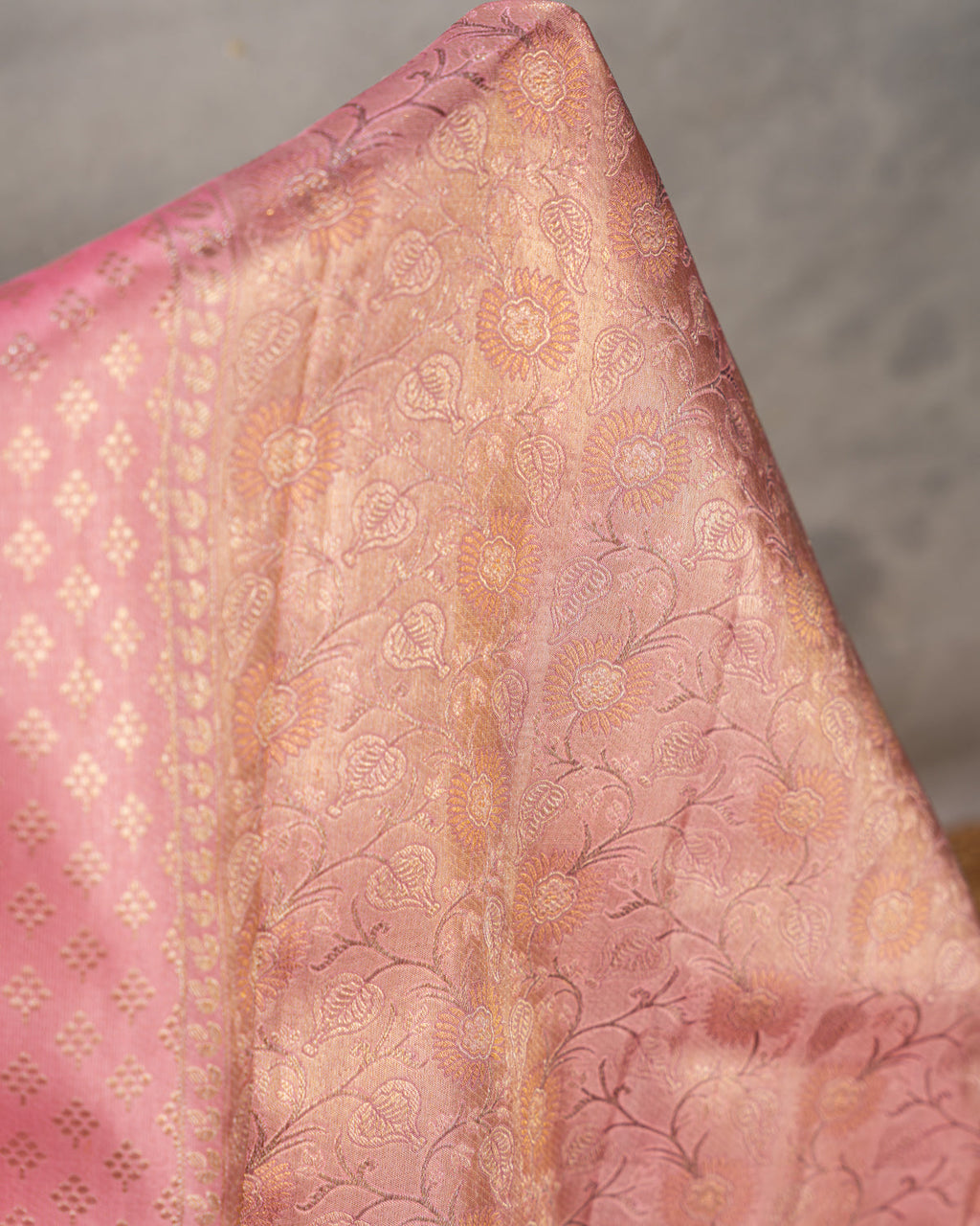 Light Pink Kanchipuram Silk Saree With Brocade Weaves