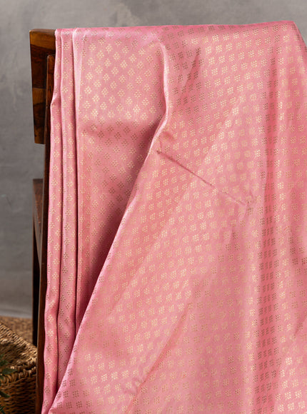 Light Pink Kanchipuram Silk Saree With Brocade Weaves