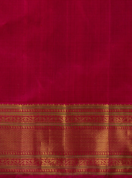 Beige Kanchipuram Kora With Rich Contrast Pink Pallu And Blouse