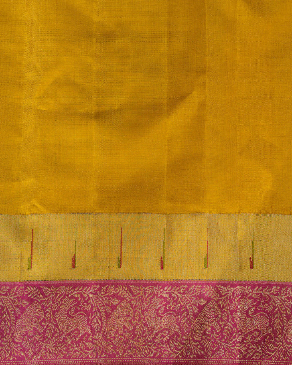 Dual Tone Teal Kanchipuram Silk Saree With Double Colour Rich Muniya Butta Border
