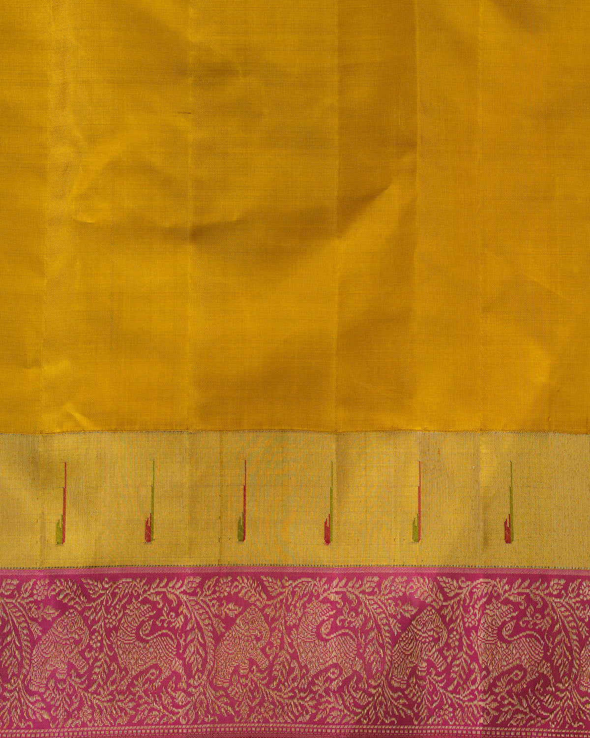 Dual Tone Teal Kanchipuram Silk Saree With Double Colour Rich Muniya Butta Border