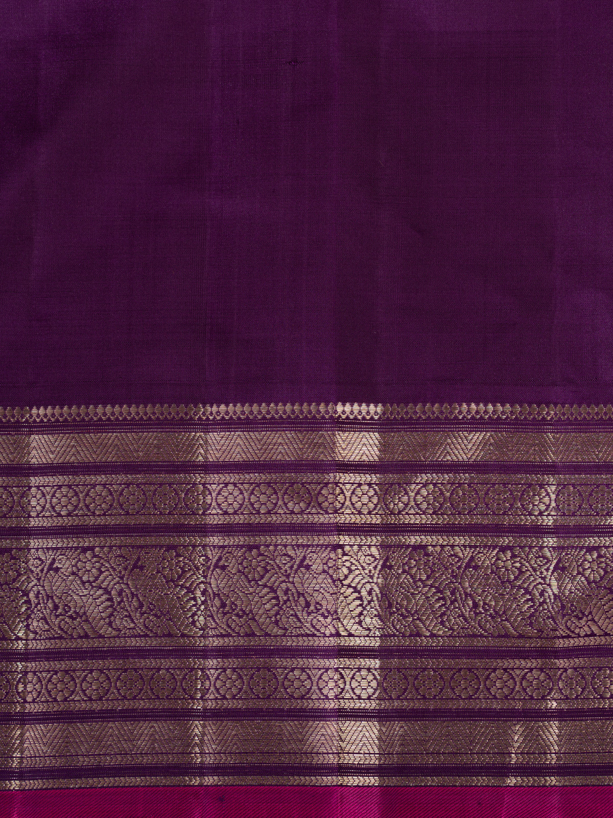 Light Pink Kanchipuram Silk Saree With Multi Colour Blending Stripes