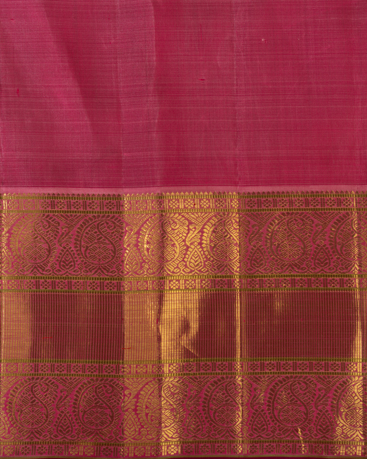 Pastel Green & Pink Kanchipuram Silk Saree With Checks & Buttas