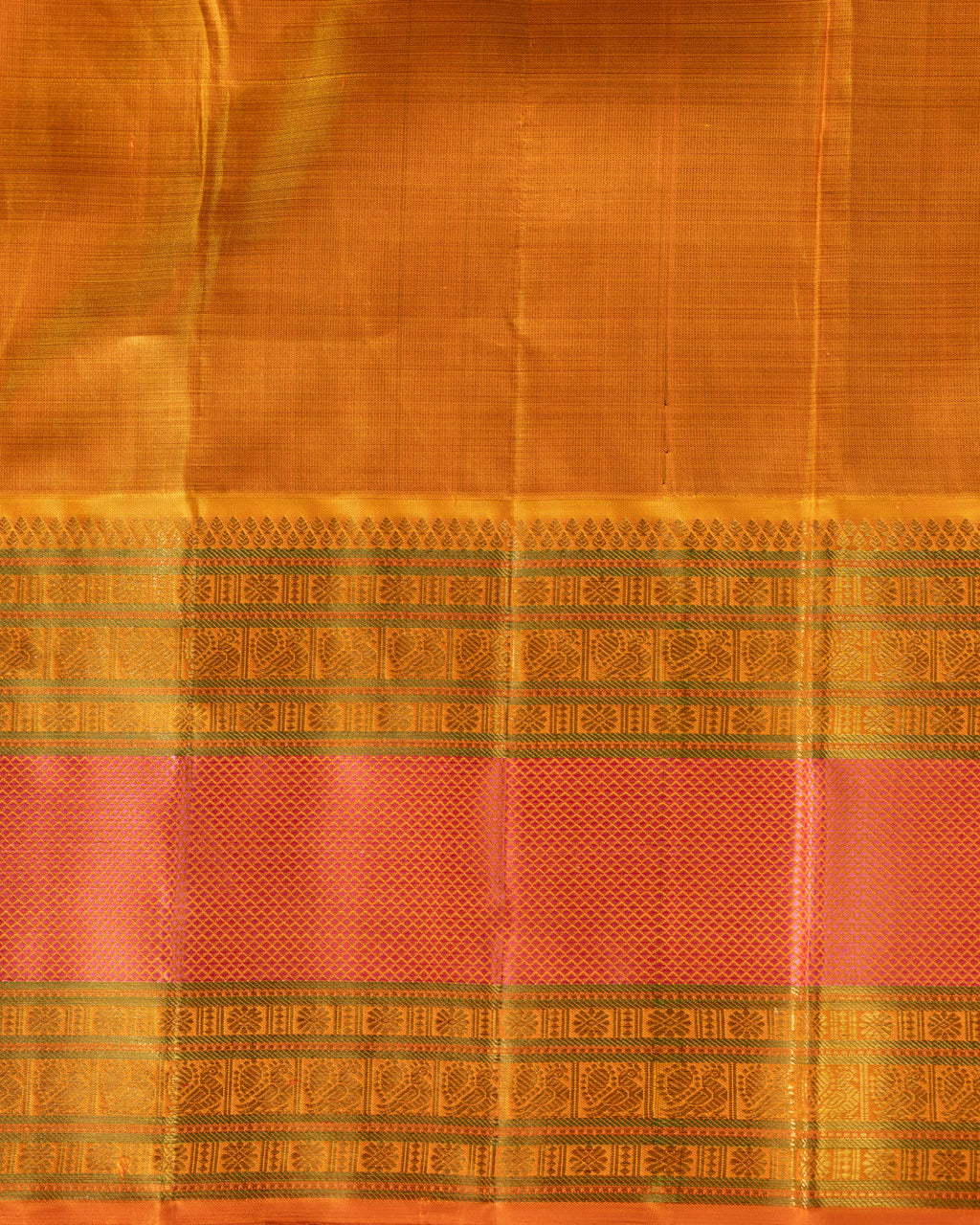 Pastel Green Kanchipuram Kora Saree With Zari Checks & Golden Butta