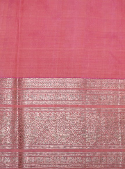 Golden Tissue Kanchipuram Silk Saree With Embroidery Work & Contrast Pallu