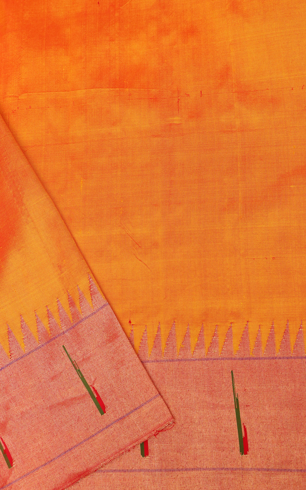 Yellow & Red Pure Paithani Silk Saree With Mina Weaves