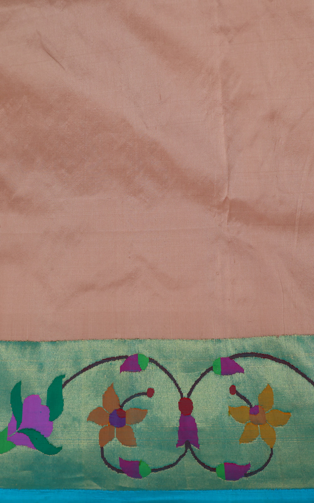 Light Gold Pure Tissue Paithani Silk Saree With Mina Weaves