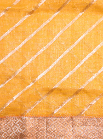 Yellow Zari Kota Saree With Jamdani Weaves
