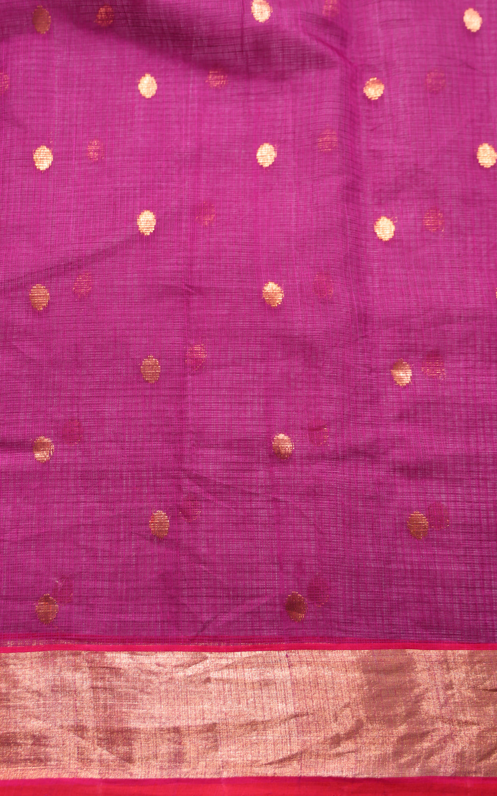 Deep Purple Zari Kota Saree With Jamdani Weaves