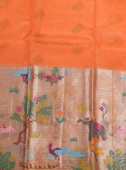 Cream Zari Kota Saree With Rich Mina Border